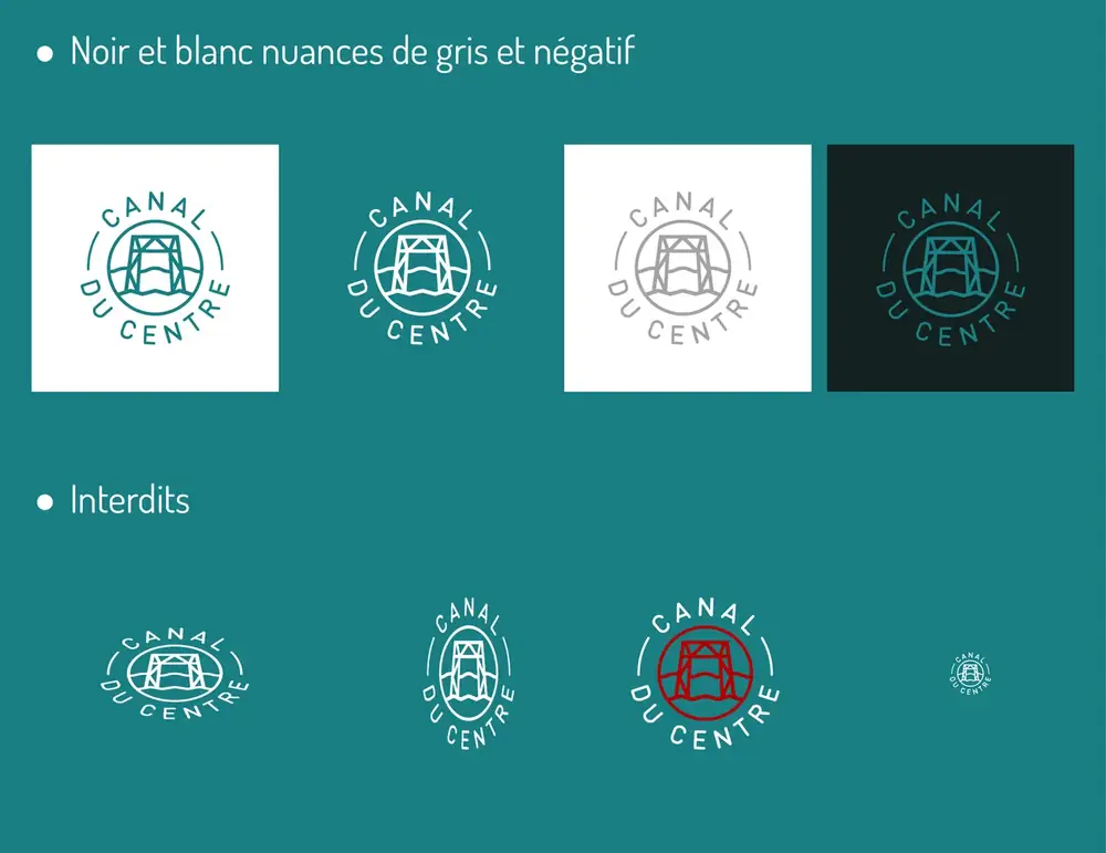 Page de couleurs et d'éléments graphiques de la charte