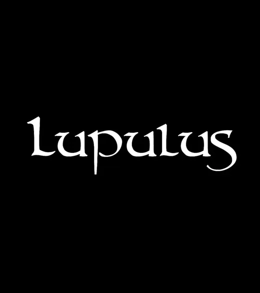 Logo Lupulus blanc sur fond noir